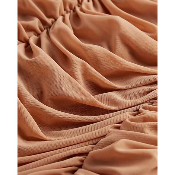 Express Strapless Ruched Mesh Mini Dress S - Picture 7 of 9